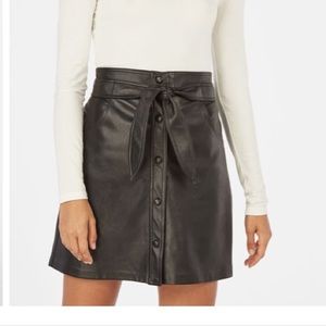 NWT Faux Leather Snap Front Skirt